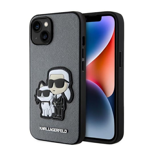 Karl Lagerfeld Nft Saffiano Karl & Choupette - Etui Iphone 14 (Srebrny) Karl Lagerfeld