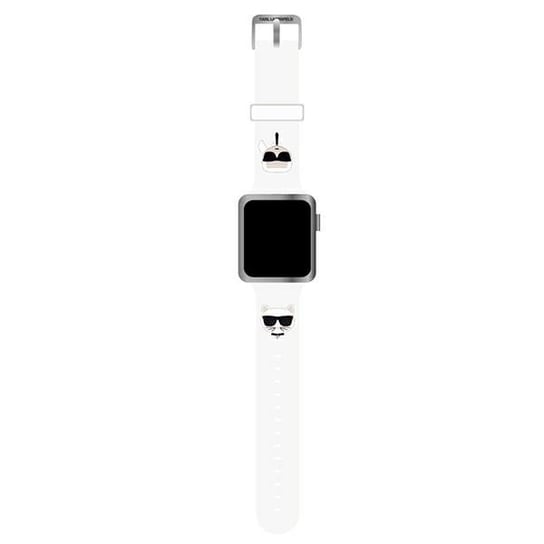 Karl Lagerfeld Pasek KLAWLSLCKW Apple Watch 42/44/45mm biały/white strap Silicone Karl & Choupette Heads Karl Lagerfeld