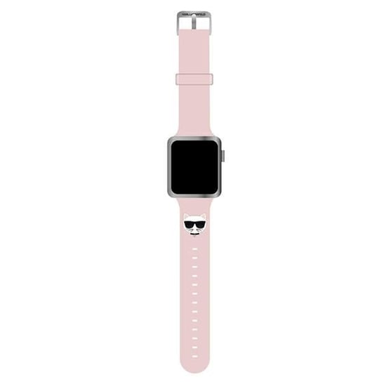 Karl Lagerfeld Pasek KLAWLSLCP Apple Watch 42/44/45mm różowy/pink strap Silicone Choupette Heads Karl Lagerfeld