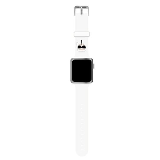 Karl Lagerfeld Pasek KLAWLSLKW Apple Watch 42/44/45mm biały/white strap Silicone Karl Heads Karl Lagerfeld