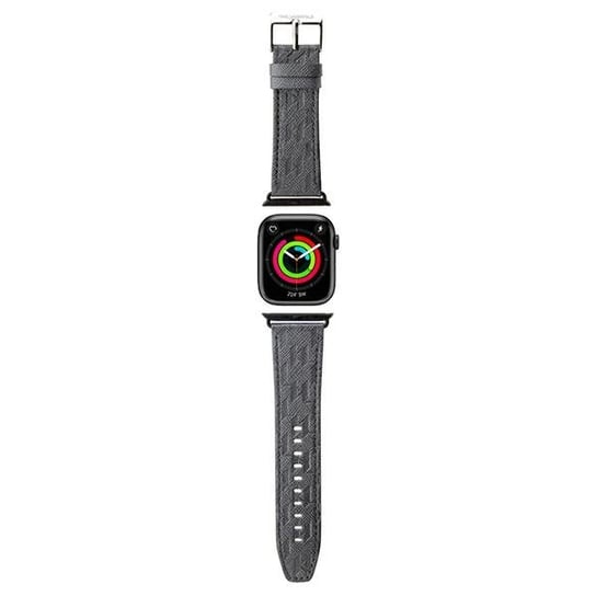 Karl Lagerfeld Pasek KLAWMSAKLHPG Apple Watch 38/40/41mm srebrny/silver strap Saffiano Monogram Karl Lagerfeld