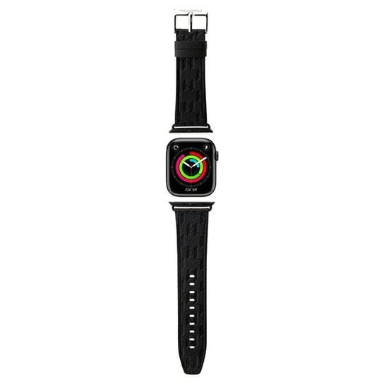 Karl Lagerfeld Pasek Klawmsaklhpk Apple Watch 1/2/3/4/5/6/7/8/9/Se 38/40/41Mm Czarny/Black Strap Saffiano Monogram Karl Lagerfeld