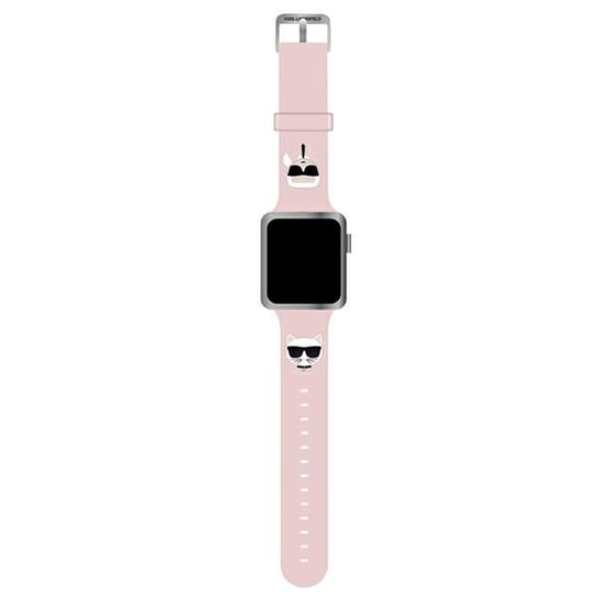 Karl Lagerfeld Pasek KLAWMSLCKP Apple Watch 38/40/41mm różowy/pink strap Silicone Karl & Choupette Heads Karl Lagerfeld