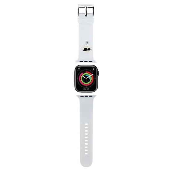 Karl Lagerfeld Pasek silikonowy do Apple Watch 1/2/3/4/5/6/7/8/9/SE/Ultra 42/44/45/49mm biały/white strap 3D Rubber Karl Head Karl Lagerfeld