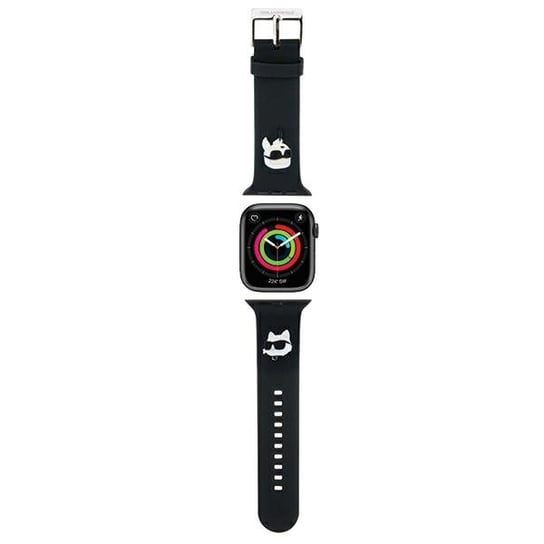 Karl Lagerfeld Pasek silikonowy do Apple Watch 1/2/3/4/5/6/7/8/9/SE/Ultra 42/44/45/49mm czarny/black strap 3D Rubber Karl&Choupette Heads Karl Lagerfeld