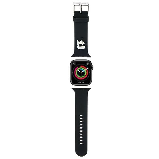 Karl Lagerfeld Pasek silikonowy do Apple Watch 1/2/3/4/5/6/7/8/9/SE/Ultra 42/44/45/49mm czarny/black strap 3D Rubber Karl Head Karl Lagerfeld