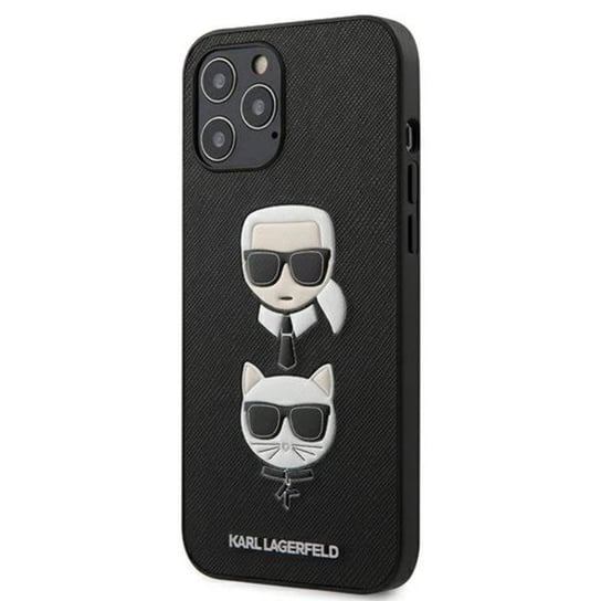 Karl Lagerfeld Saffiano Karl & Choupette Heads - Etui iPhone 12 Pro Max (czarny) Karl Lagerfeld