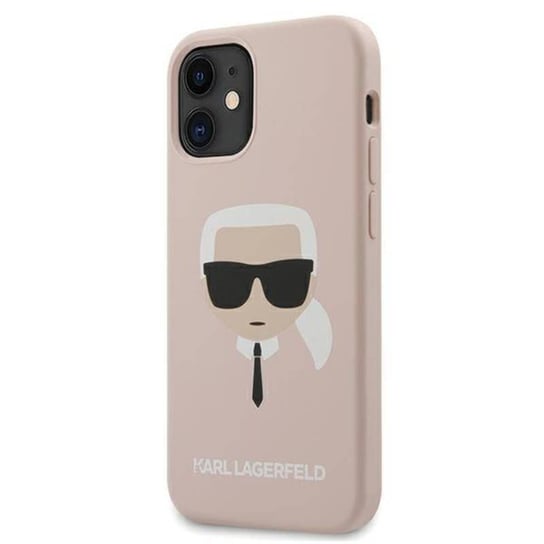 Karl Lagerfeld Silicone Ikonik Karl`s Head - Etui iPhone 12 mini (różowy) Karl Lagerfeld