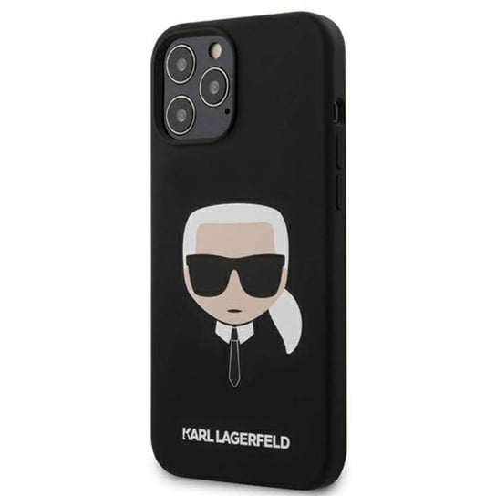 Karl Lagerfeld Silicone Ikonik Karl`s Head - Etui iPhone 12 Pro Max (czarny) Karl Lagerfeld