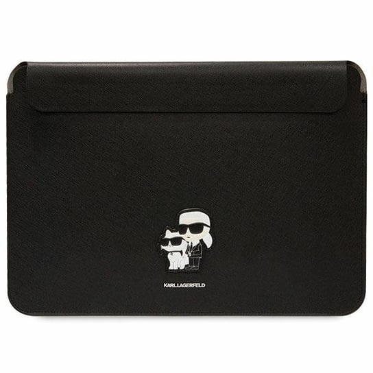 Karl Lagerfeld Sleeve etui wsuwka do MacBook Pro 14 2023/2022/2021 czarny/black Saffiano Karl&Choupette Karl Lagerfeld