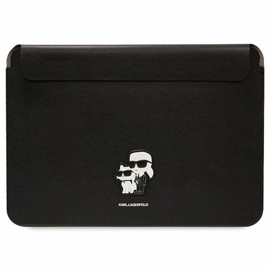 Karl Lagerfeld Sleeve etui wsuwka do MacBook Pro 16 2023/2022/2021/2020/2019 czarny/black Saffiano Karl&Choupette Karl Lagerfeld