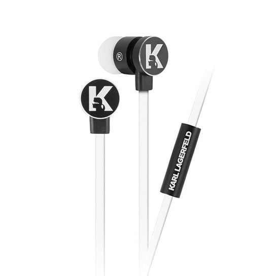 Karl Lagerfeld słuchawki KLEPWIWH biało-czarny/white&black 3,5mm Karl Lagerfeld