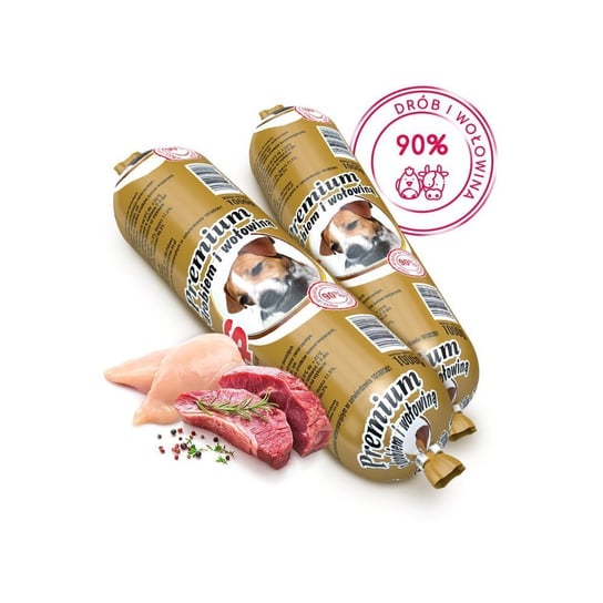 Karma Baton AS Premium z drobiem i wołowiną - 90% mięsa 1kg FHU AS Maria Jeffery