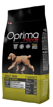 Karma bezzbożowa dla psa OPTIMA Nova Adult Mini Digestive Rabbit Grain Free, królik, 2 kg Optima