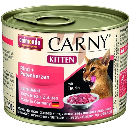 Karma dla kota Animonda Carny Kitten Wołowina i serca Indyka, 200 g Animonda