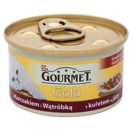 Karma dla kota Gourmet gold Kawałki w sosie z kurczakiem i wątróbką, 85 g Nestle