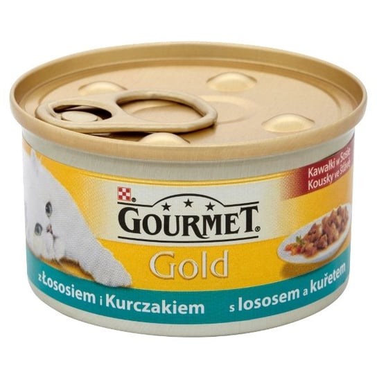 Karma dla kota GOURMET Gold Kawałki w sosie z łososiem i kurczakiem,  85 g . Nestle