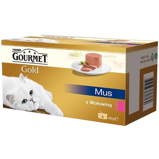Karma dla kota GOURMET Gold Mus z wołowiną, 4x 85 g. Nestle