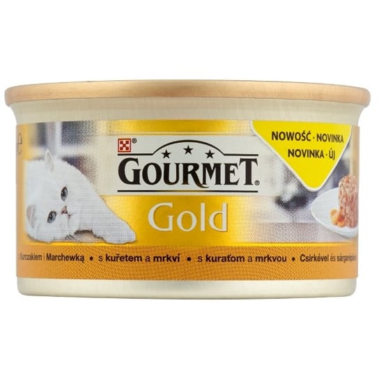 Karma dla kota Gourmet gold z kurczakiem i marchewką, 85 g Nestle