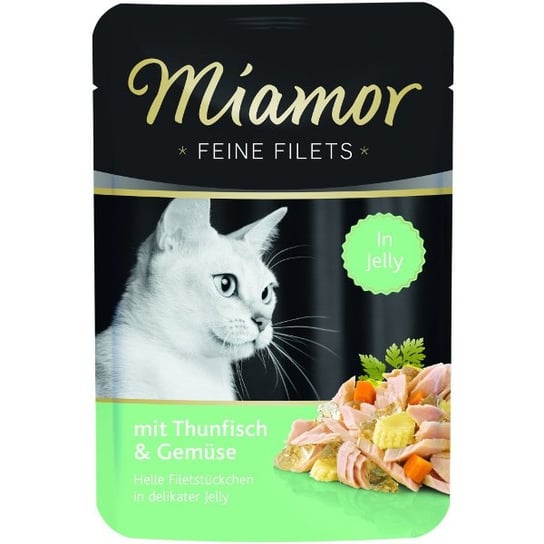 Karma dla kota Miamor Feine Filets, Tuńczyk i warzywa w galaretce, 100 g Finnern