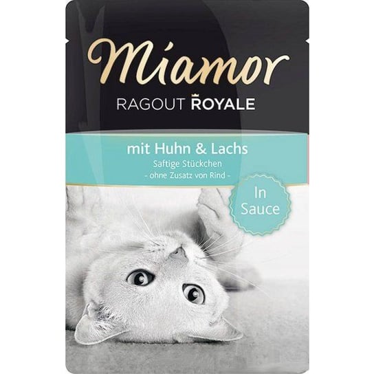 Karma dla kota MIAMOR Ragout Royale z kurą i łososiem w sosie, 100 g. Finnern