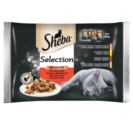 Karma dla kota SHEBA Selection in Sauce Kolekcja soczystych smaków, 4x85 g. Mars