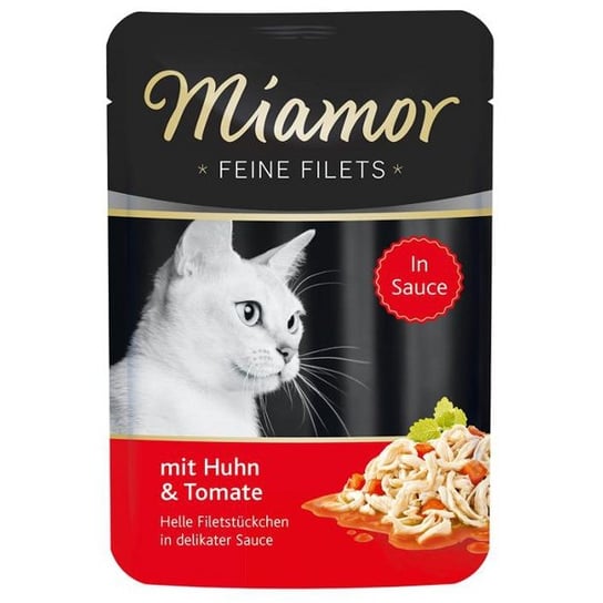 Karma dla kotów MIAMOR Feine Filets, kurczak i pomidory, 100 g . Finnern