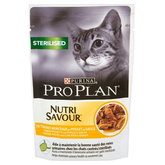 Karma dla kotów sterylizowanych PRO PLAN Nutrisavour Sterilised Kurczak w sosie, 85 g . Nestle