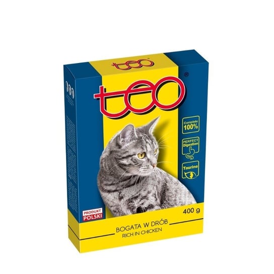 Karma dla kotów, TEO, bogata w drób, 400 g PUPIL Foods