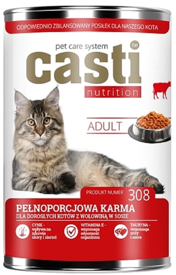 Karma Dla Kotów Z Wołowiną Casti 415G Inny producent