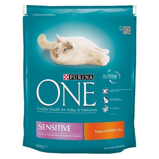 Karma dla kotów z wrażliwym układem trawiennym PURINA One Sensitive, 800 g. Nestle