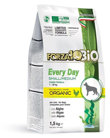 Karma dla psa FORZA10 Mini/Medium Every day BiO, z kurczakiem i algami, 1,5 kg. Forza10