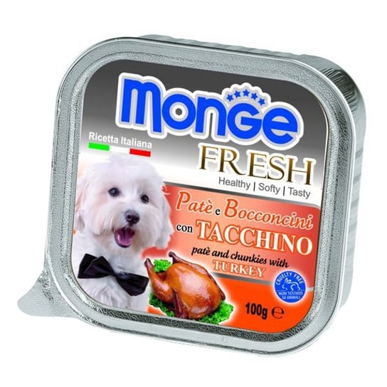 Karma dla psa MONGE Fresh, pasztet z indykiem, 100 g. Monge