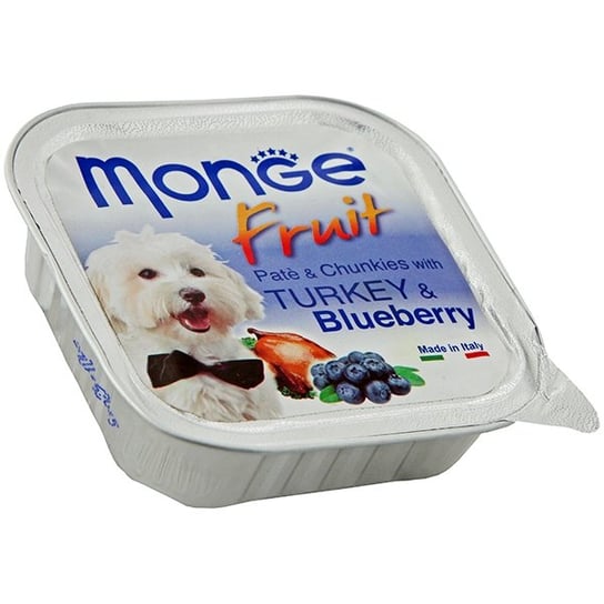 Karma dla psa MONGE Fruit, pasztet z indykiem i borówką, 100 g Monge