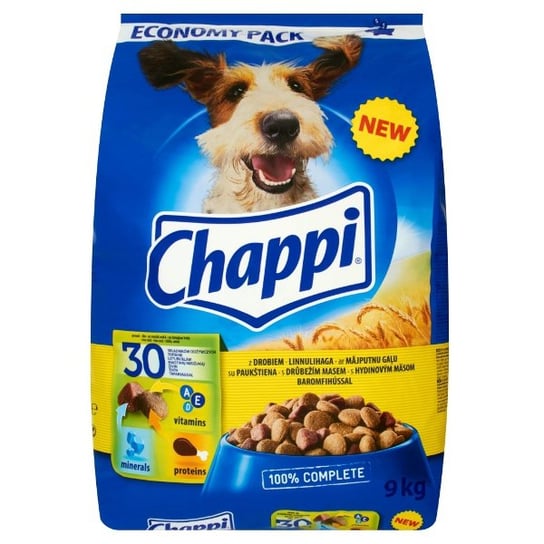 Karma dla psów CHAPPI, drób, 9 kg. Mars