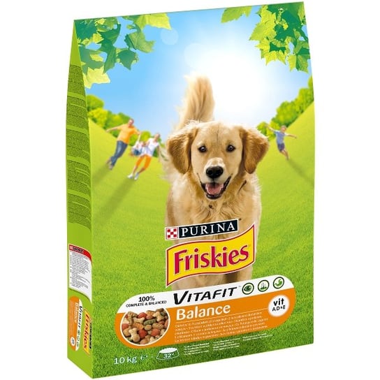Karma dla psów FRISKIES  Balance, z kurczakiem i dodatkiem warzyw, 10 kg. Nestle