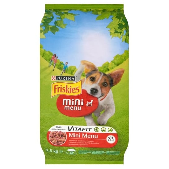 Karma dla psów małych FRISKIES Vitafit Mini Menu, z wołowiną, 1,5 kg . Nestle