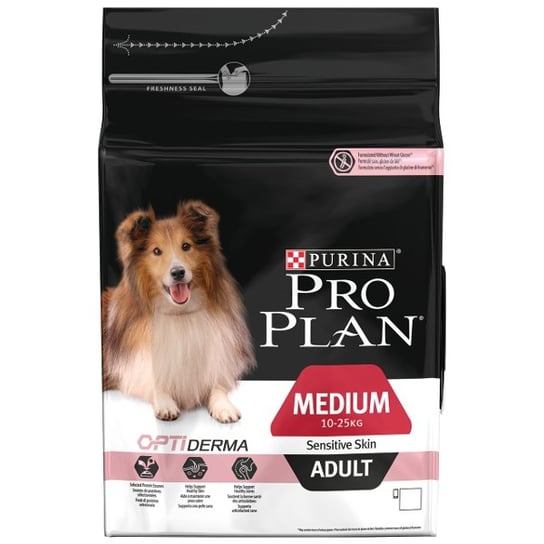 Karma dla psów ras średnich PRO PLAN OptiDerma Adult Medium, łosoś i ryż, 3 kg . Nestle