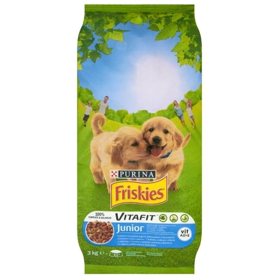 Karma dla szczeniąt FRISKIES Vitafit Junior, z kurczakiem, dodatkiem mleka i warzyw, 3 kg . Nestle