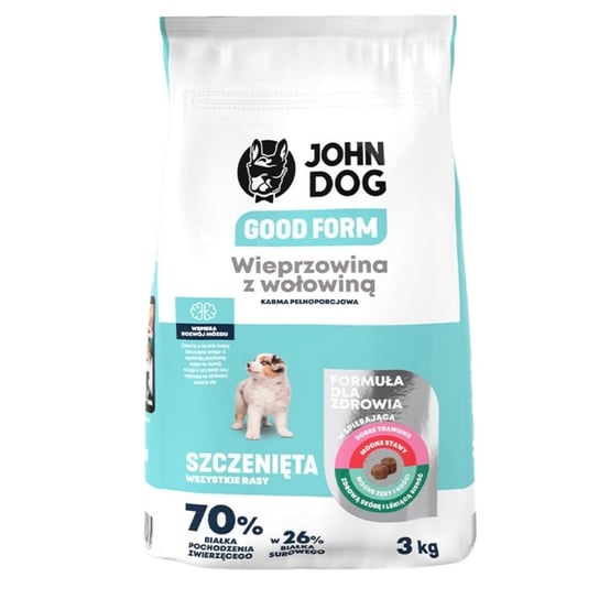 Karma dla szczeniąt john dog good form - wieprzowina z wołowiną 3 kg John Dog