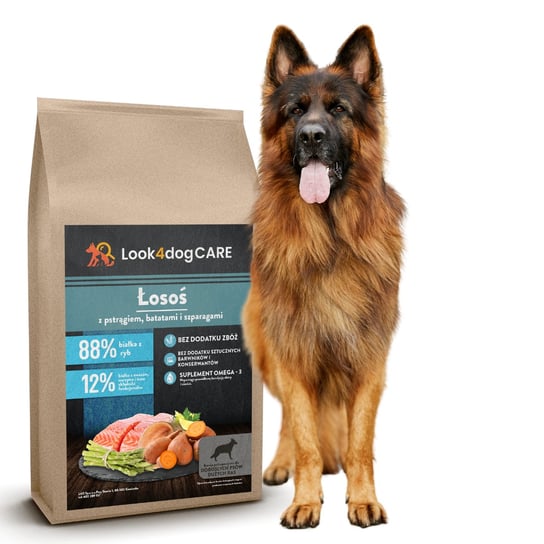 Karma Look4dog CARE łosoś pstrąg duża rasa 12 kg Inny producent