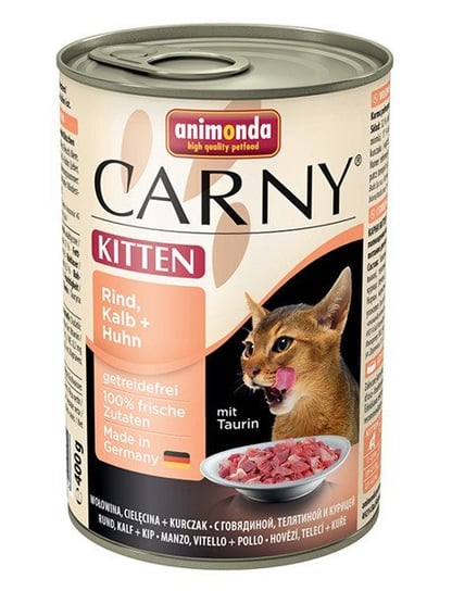 Karma mokra dla kociąt ANIMODA Carny Kitten, wołowina z cielęciną i kurczakiem, 400 g Animonda
