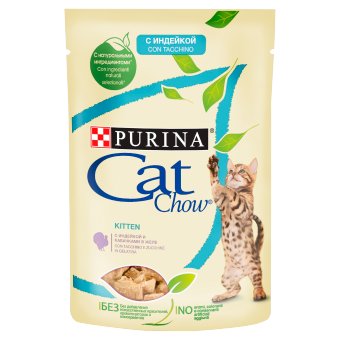 Karma mokra dla kociąt PURINA CAT CHOW Kitten, indyk i cukinia w galaretce, 85 g Purina Cat Chow