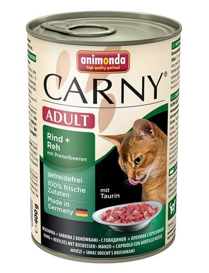Karma mokra dla kota ANIMODA Carny Adult, wołowina i sarnina z borówkami, 400 g Animonda