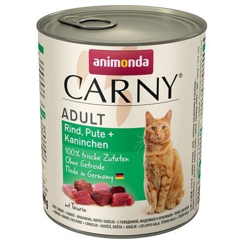 Karma mokra dla kota ANIMODA Carny Adult, wołowina z indykiem i królikiem, 800 g Animonda