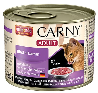 Karma mokra dla kota ANIMODA Carny Adult, wołowina z jagnięciną, 200 g Animonda