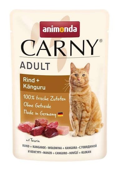 Karma mokra dla kota ANIMOND Carny Adult, wołowina i kangur, 85 g Animonda