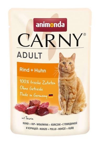 Karma mokra dla kota ANIMOND Carny Adult, wołowina i kurczak, 85 g Animonda