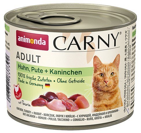 Karma mokra dla kota ANIMONDA Carny Adult, kurczak, indyk i królik, 200 g Animonda