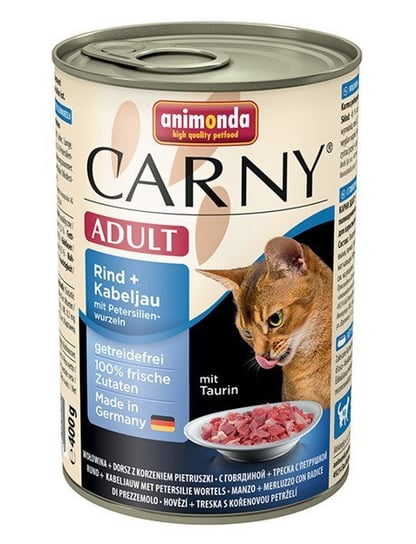 Karma mokra dla kota Animonda Carny Adult, Wołowina i dorsz z pietruszką, 400 g Animonda